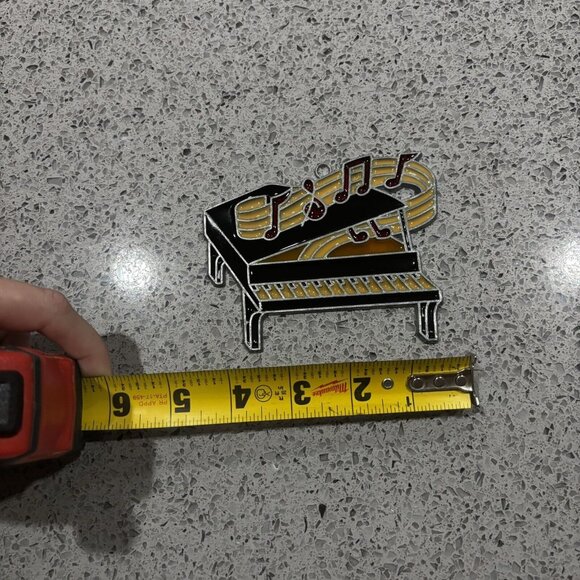 Vintage Stained Glass Sun Catcher Baby Grand Piano Musical Notes 3.5” Gift - Picture 2 of 5